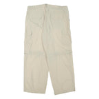 CASUAL X Mens Polyester Blend Beige Relaxed Cargo Trousers W35 L27 Casual Wear