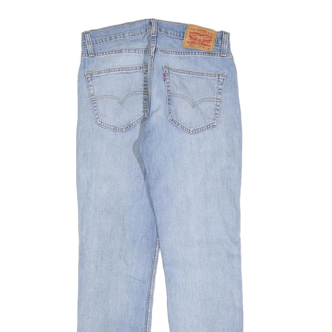 LEVI'S 511 SLIM Mens Jeans Blue Slim Skinny Denim Light W31 L32 Zip Cotton Blend