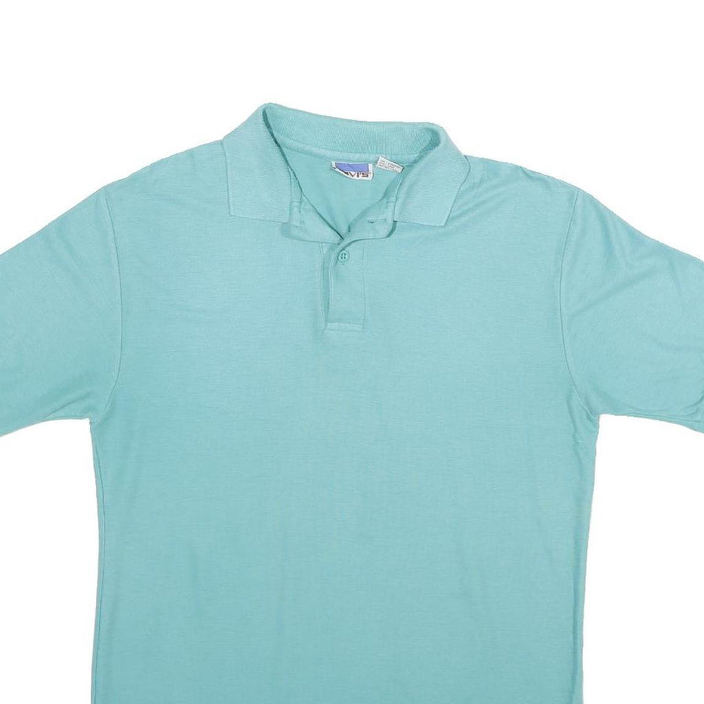 LEVI'S Mens Blue Short Sleeve Plain Polo Shirt M Lightweight Casual