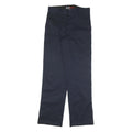 DICKIES Mens Cotton Blend Navy Regular Leg Trousers W32 L30 Classic Zip Closure