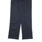 DICKIES Mens Cotton Blend Navy Regular Leg Trousers W32 L30 Classic Zip Closure
