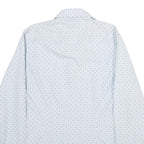 TED BAKER Mens White & Navy Polka Dot Shirt M Cotton Long Sleeve Smart Casual