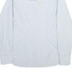 TED BAKER Mens White & Navy Polka Dot Shirt M Cotton Long Sleeve Smart Casual