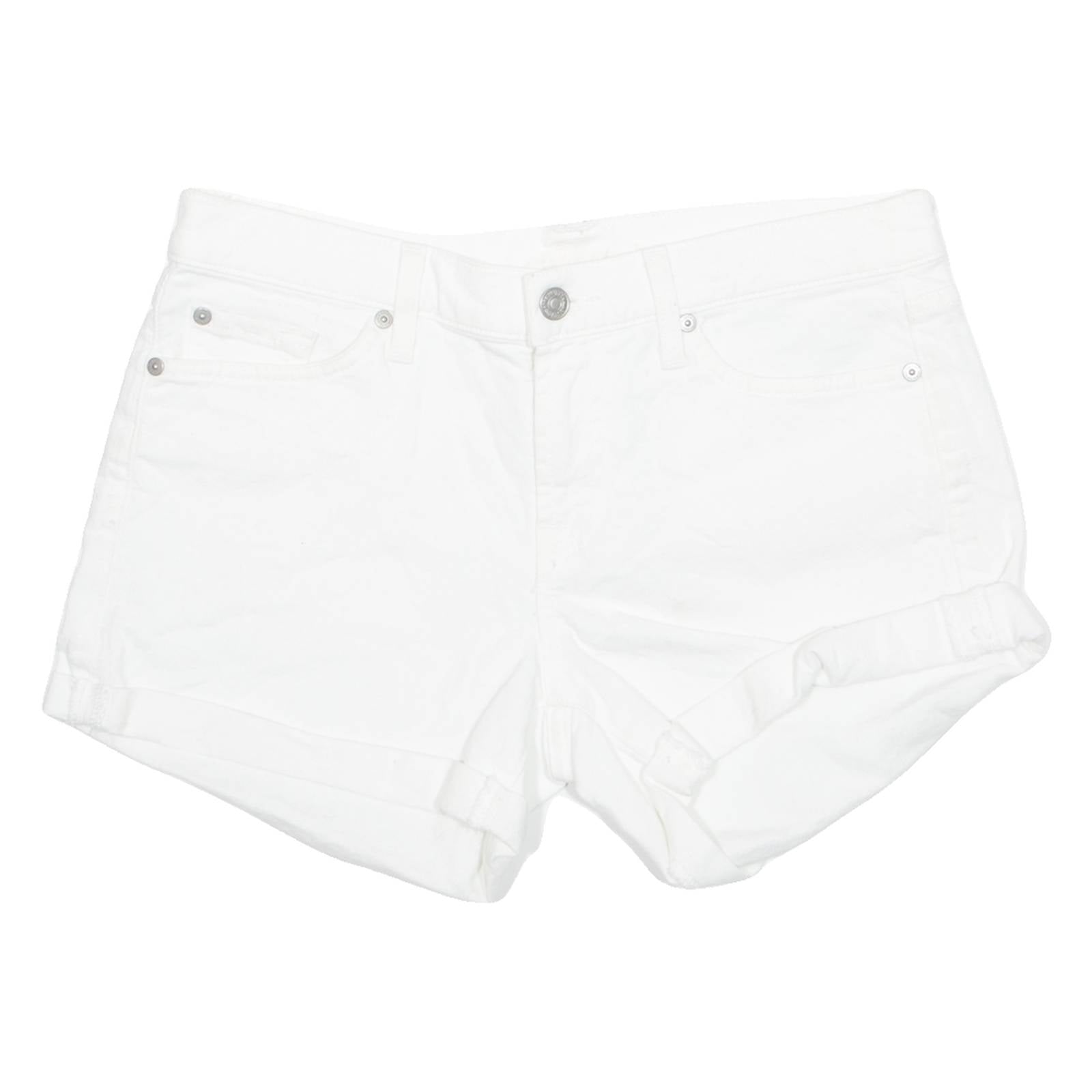 7 FOR ALL MANKIND Turn Up Womens Denim Shorts White M W30