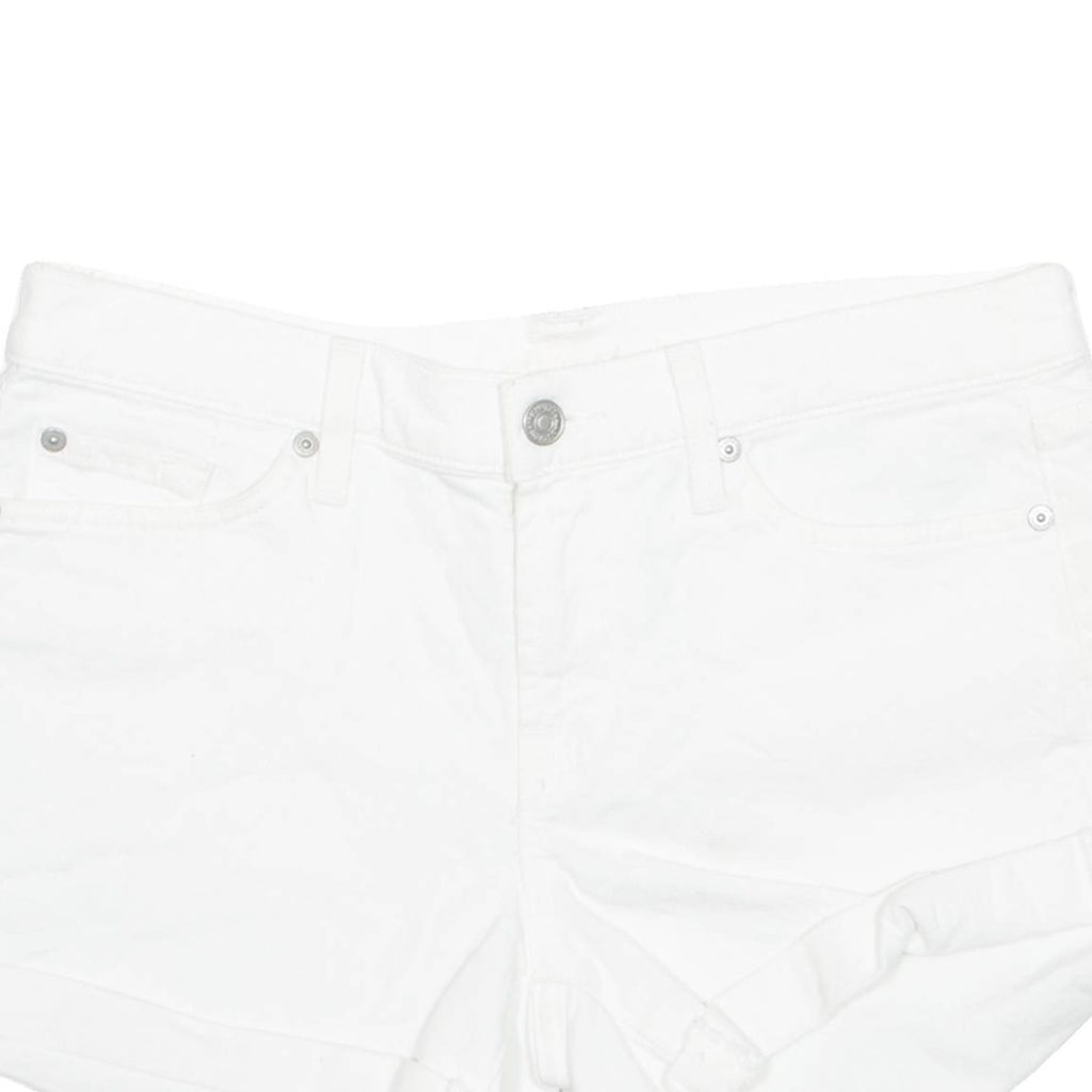 7 FOR ALL MANKIND Turn Up Womens Denim Shorts White M W30