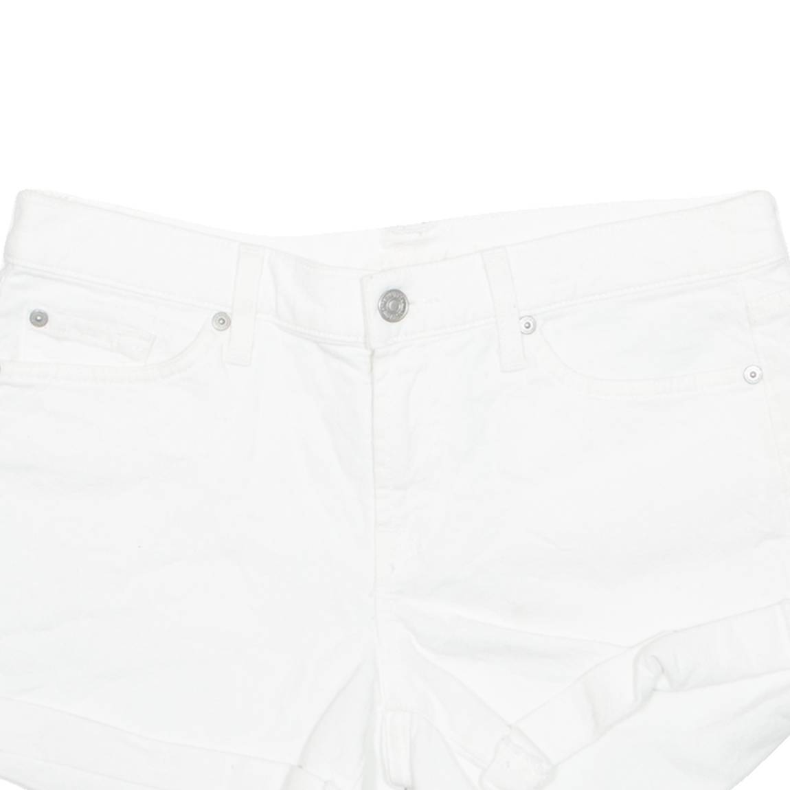 7 FOR ALL MANKIND Turn Up Womens Denim Shorts White M W30