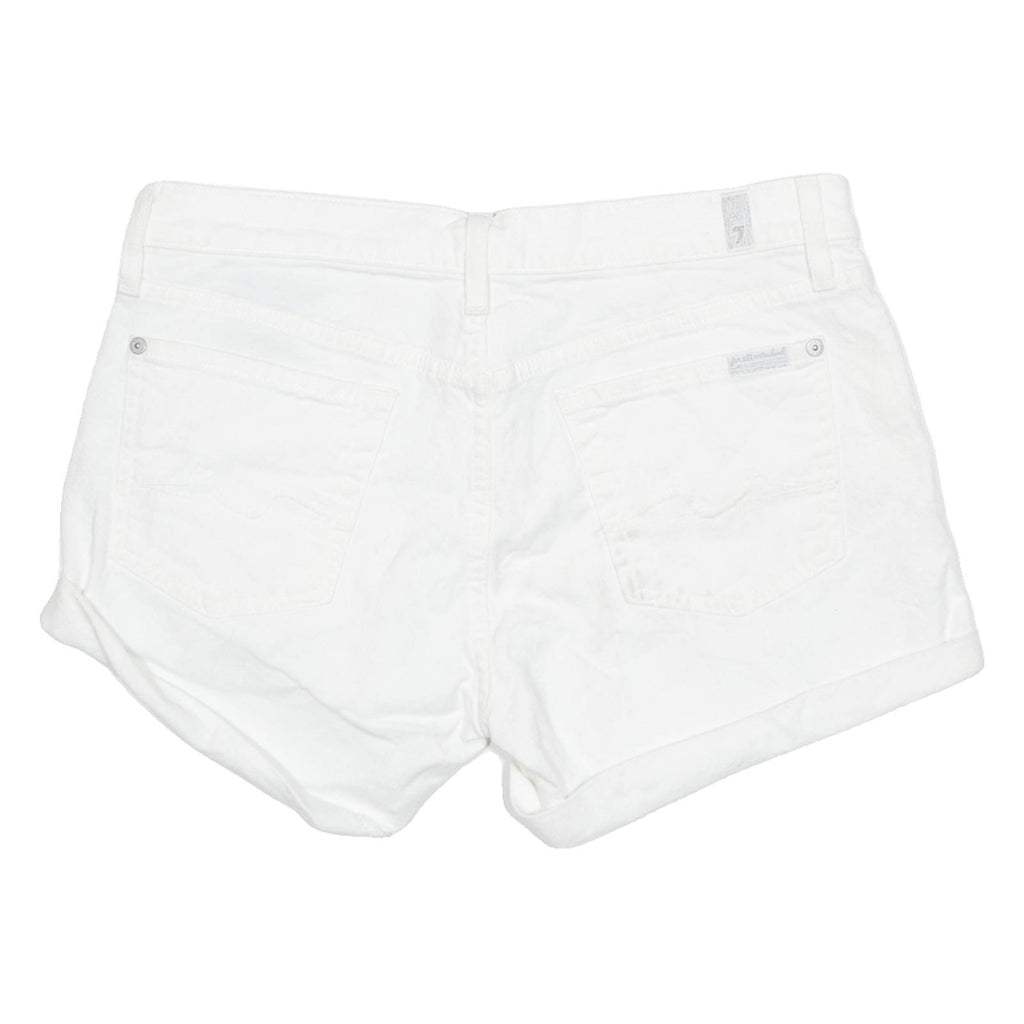 7 FOR ALL MANKIND Turn Up Womens Denim Shorts White M W30