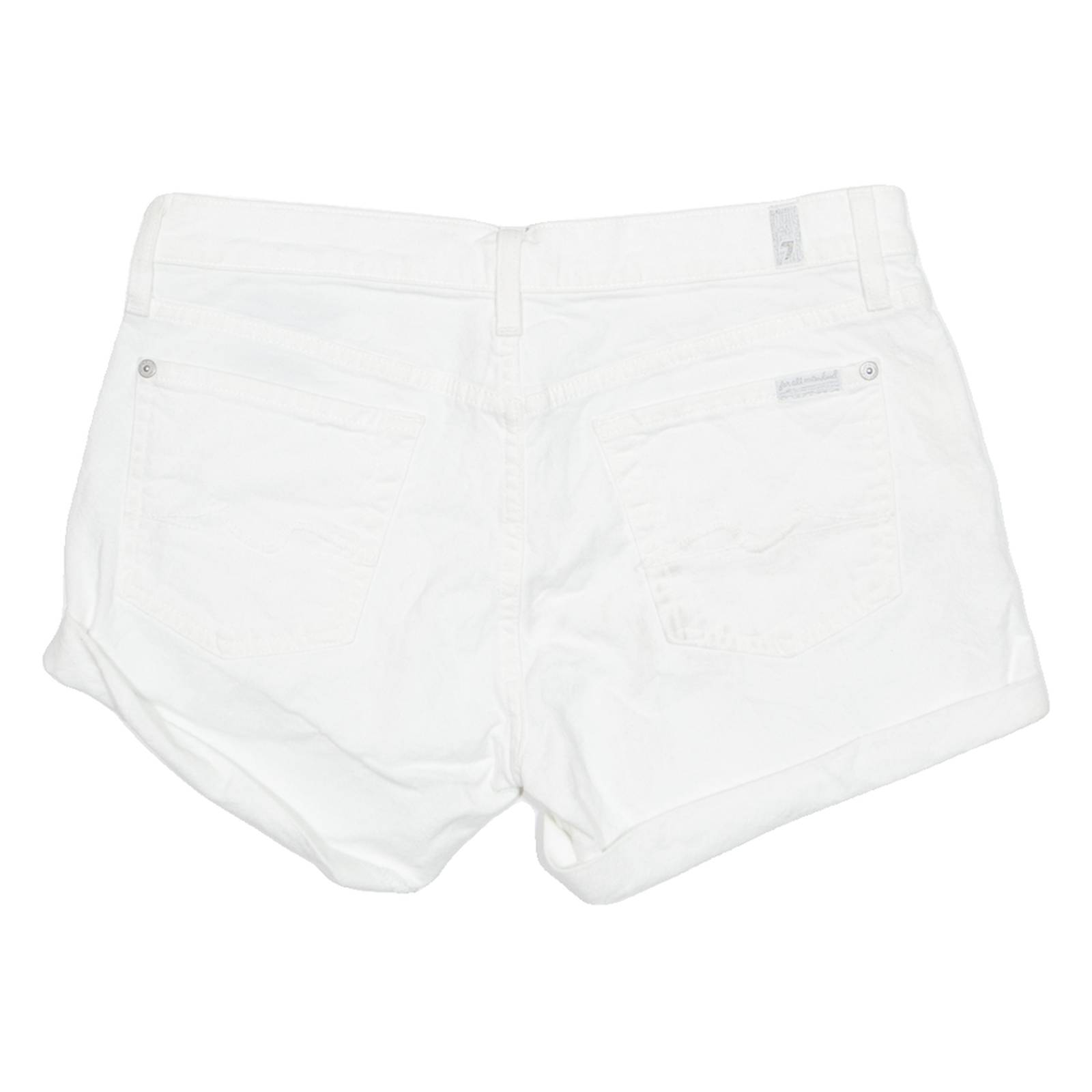 7 FOR ALL MANKIND Turn Up Womens Denim Shorts White M W30