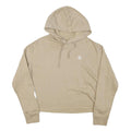 CHAMPION Womens Beige Cotton Blend Pullover Hoodie M Champion Script Sleeve