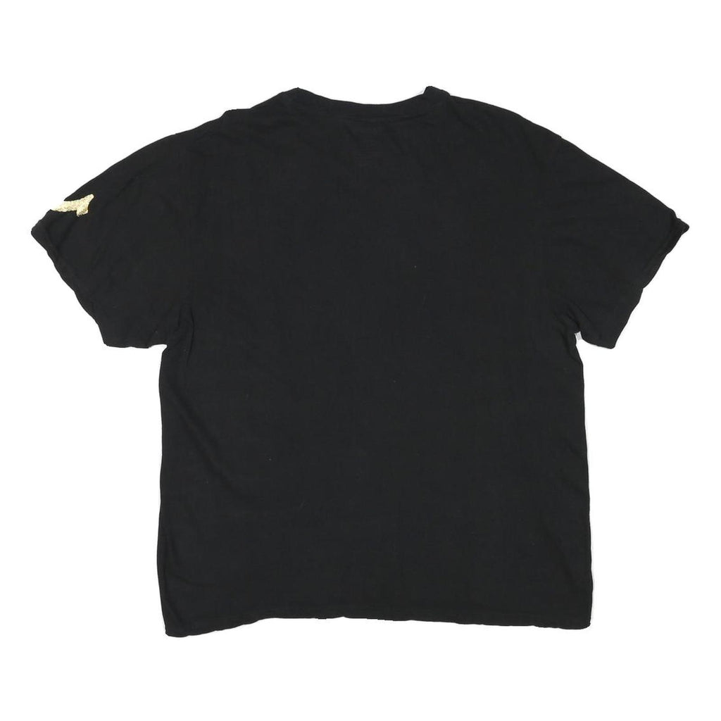 TRUE RELIGION Mens Black L T-Shirt Short Sleeve Crew Neck Logo Sleeve