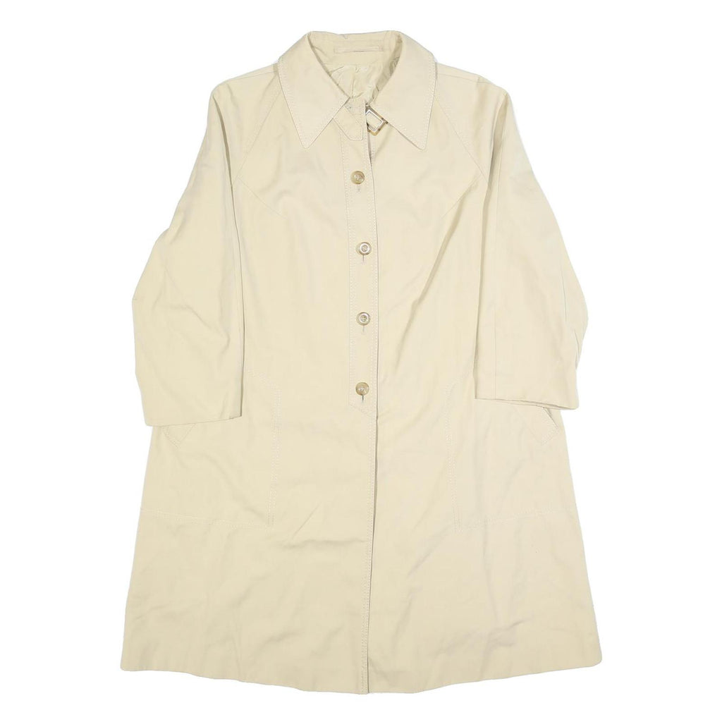 VALMELINE Womens Beige Cotton Button Jacket M Classic Fit Plain Stylish