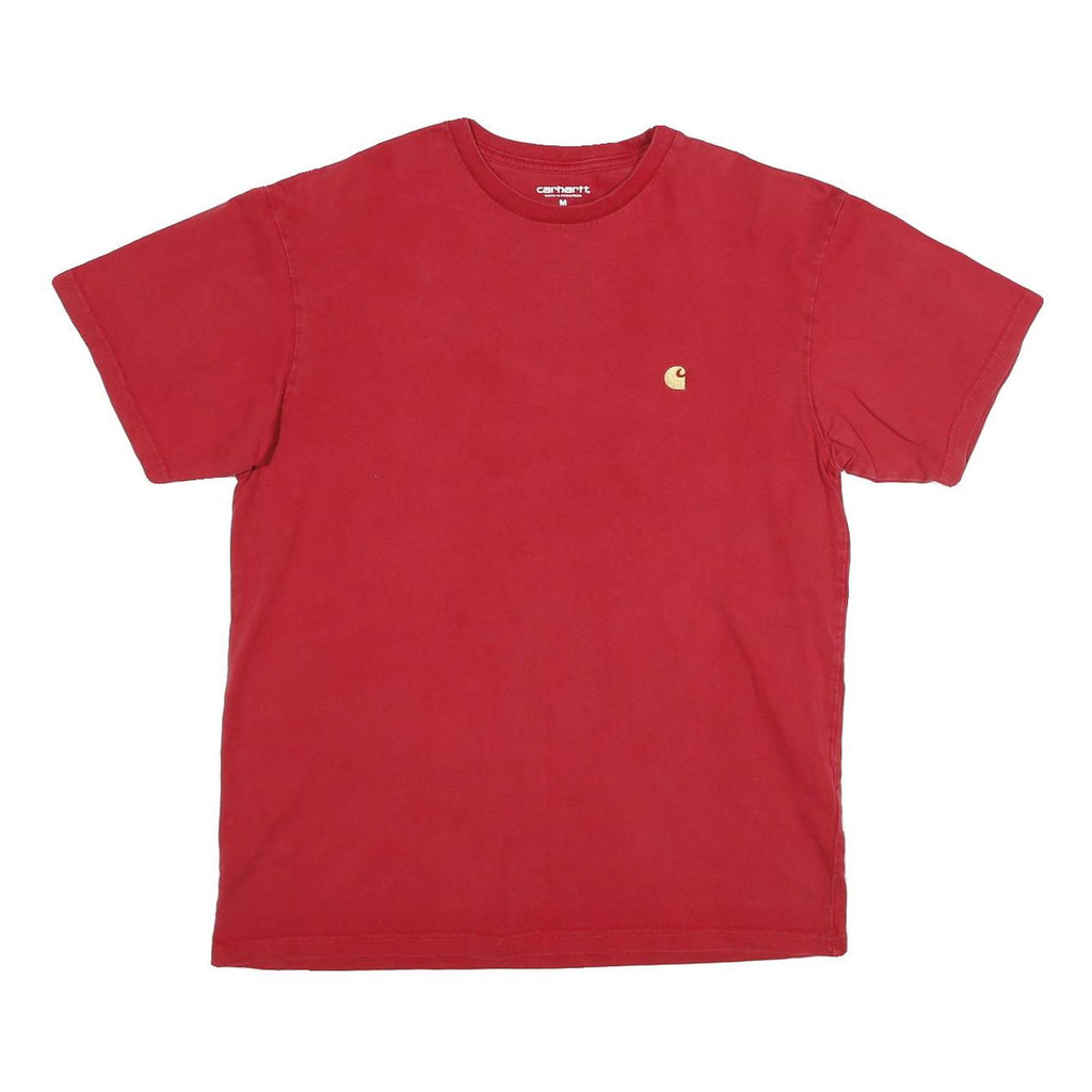 CARHARTT Mens Red Classic T-Shirt M Short Sleeve Crew Neck Cotton Blend