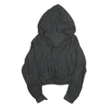 ZARA Womens Black Hooded Top Long Sleeve V-Neck XS Lightweight Casual