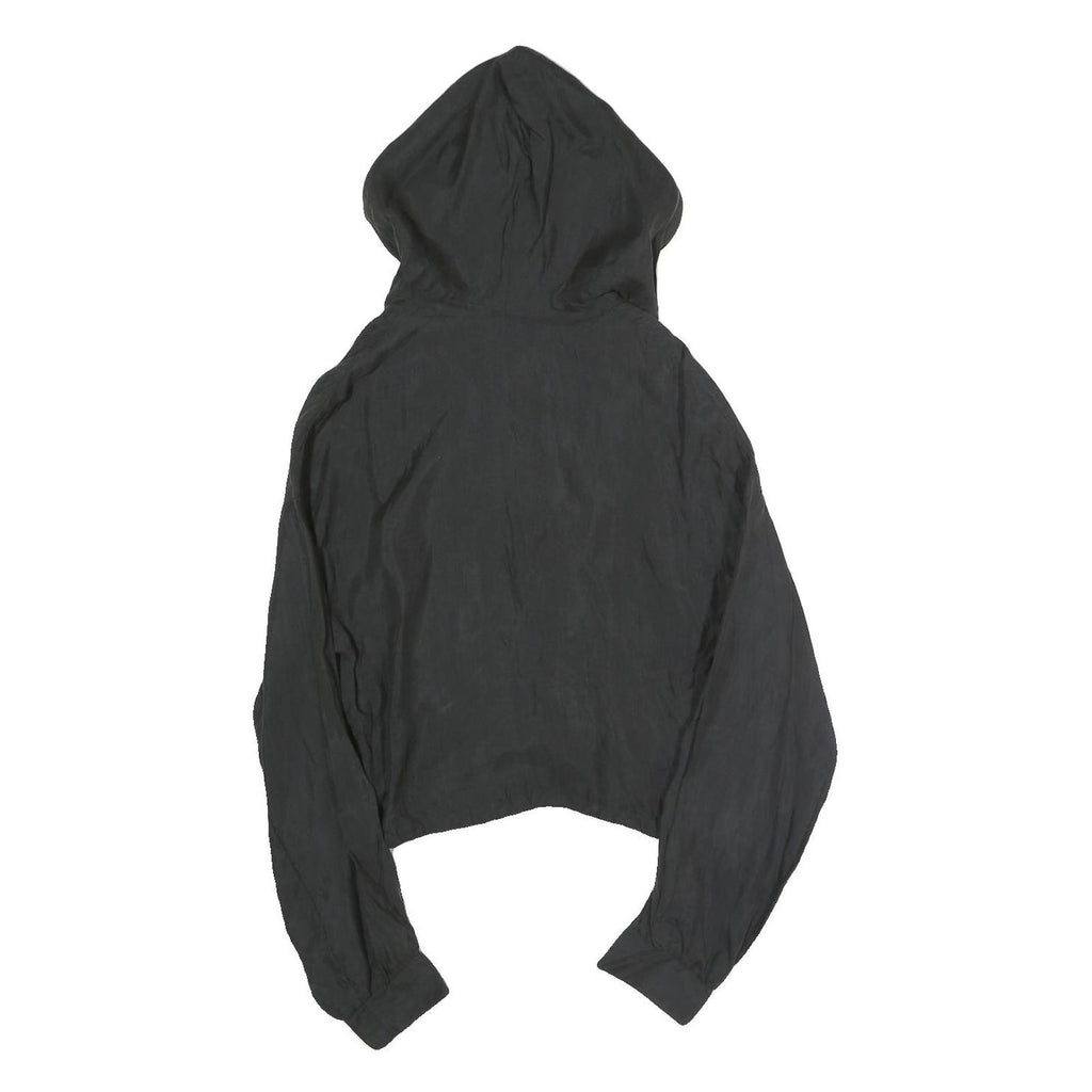 ZARA Womens Black Hooded Top Long Sleeve V-Neck XS Lightweight Casual