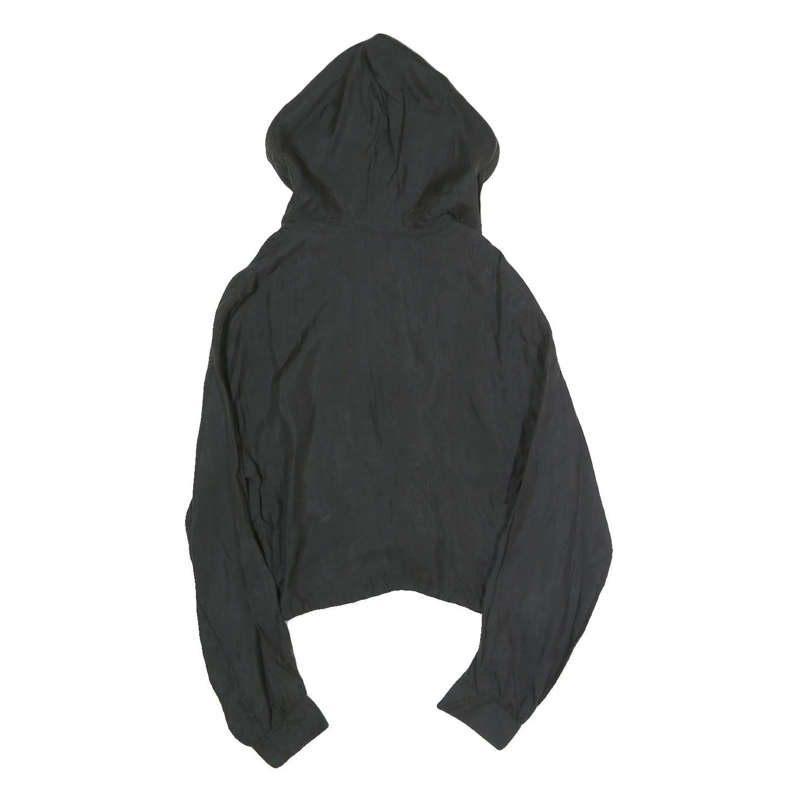 ZARA Womens Black Hooded Top Long Sleeve V-Neck XS Lightweight Casual