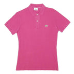 LACOSTE Mens Pink Short Sleeve Plain XS Cotton Blend Polo Shirt Classic Fit