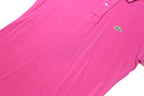 LACOSTE Mens Pink Short Sleeve Plain XS Cotton Blend Polo Shirt Classic Fit
