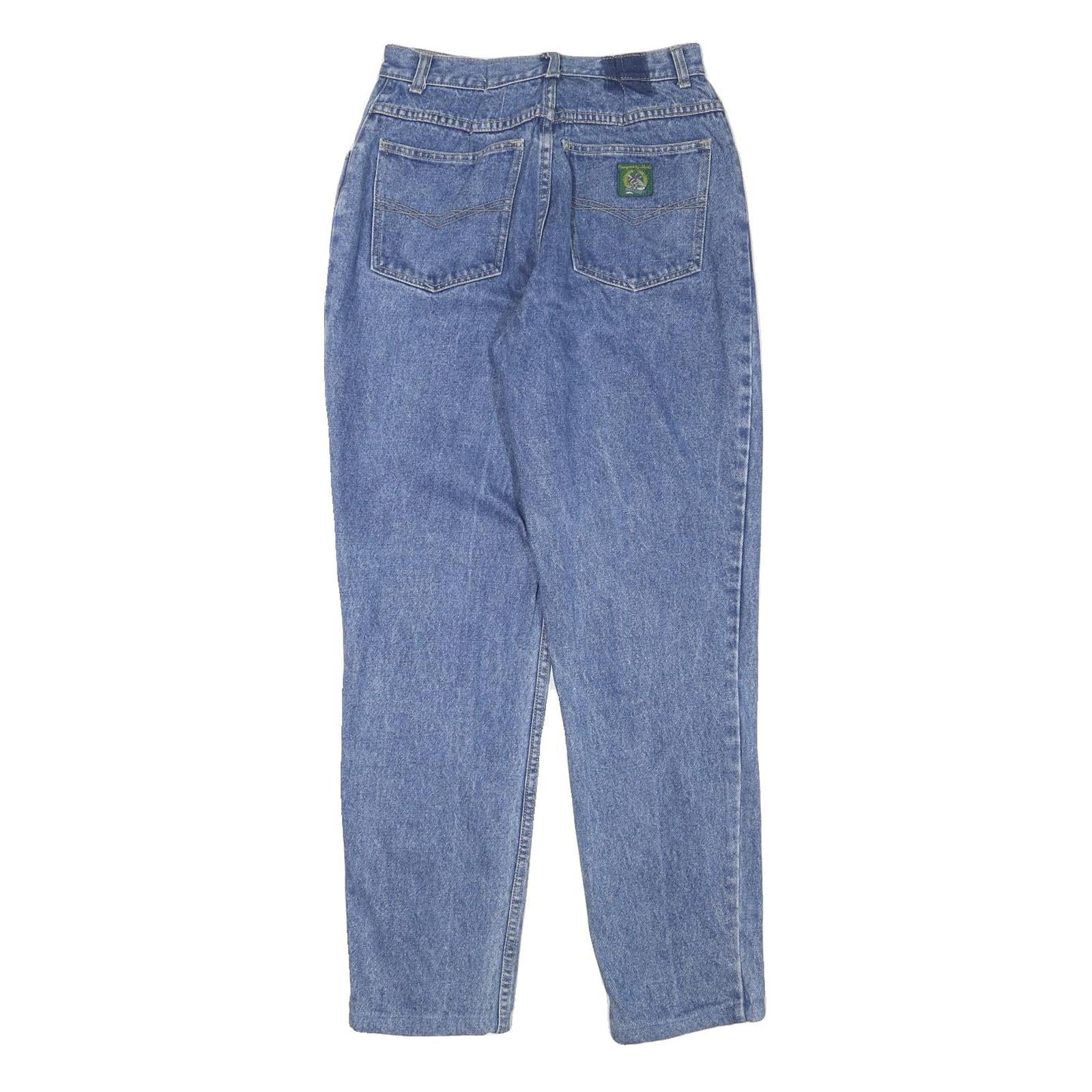 Womens Blue Relaxed Fit Denim Jeans W26 L29 Cotton Blend Zip Pockets