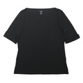 LAUREN RALPH LAUREN Womens Black Basic Top Short Sleeve Round Neck XL Cotton