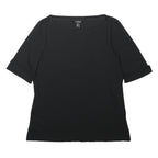 LAUREN RALPH LAUREN Womens Black Basic Top Short Sleeve Round Neck XL Cotton