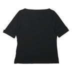 LAUREN RALPH LAUREN Womens Black Basic Top Short Sleeve Round Neck XL Cotton