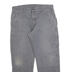 DICKIES Mens Cotton Blend Grey Regular Straight Trousers W36 L30 Workwear