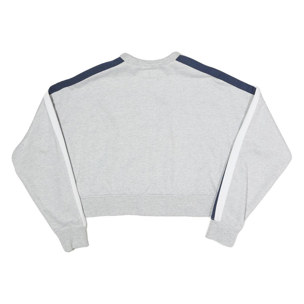 CONVERSE Womens Grey Sweatshirt XS Crew Neck Cotton Blend Pullover Striped