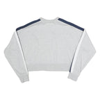 CONVERSE Womens Grey Sweatshirt XS Crew Neck Cotton Blend Pullover Striped