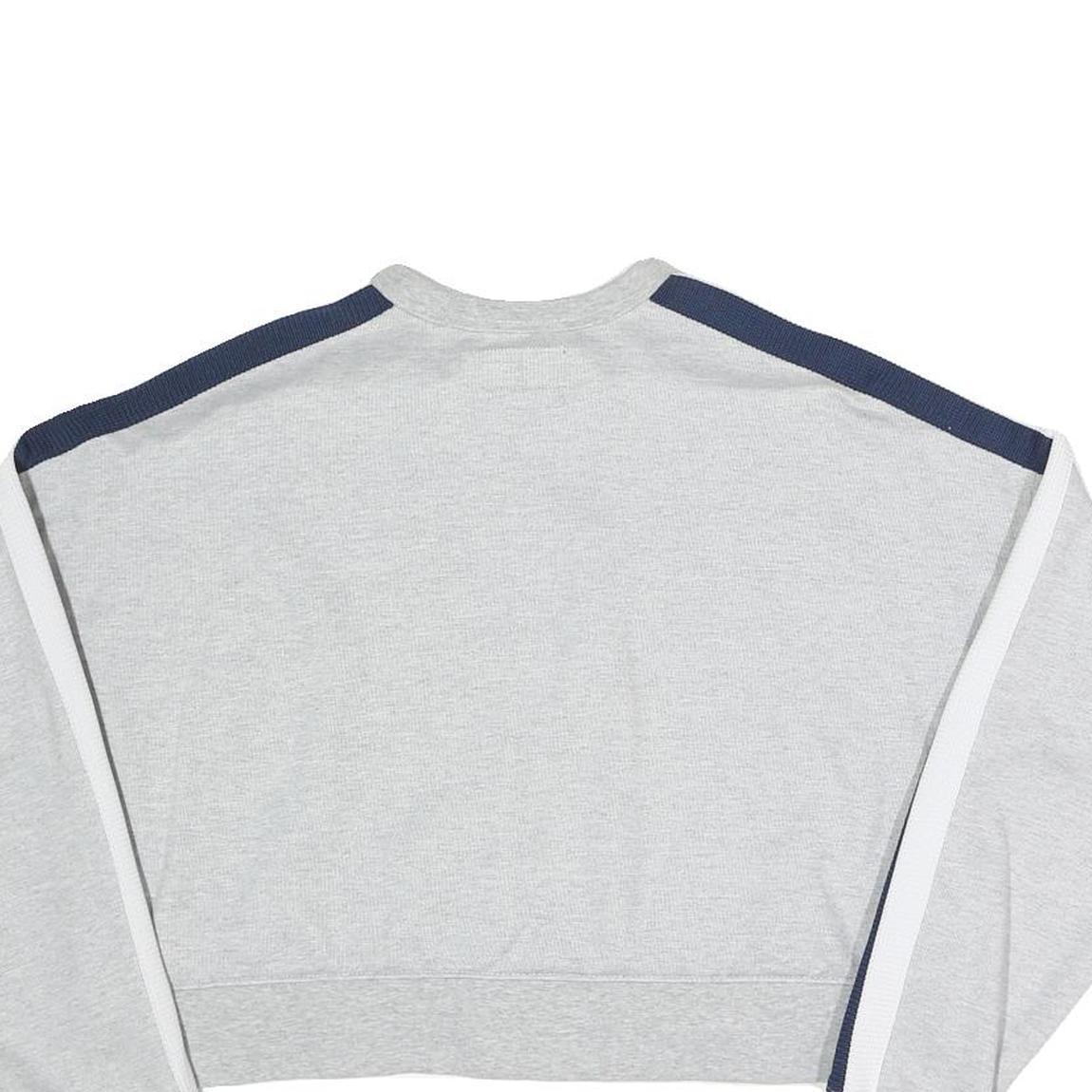 CONVERSE Womens Grey Sweatshirt XS Crew Neck Cotton Blend Pullover Striped