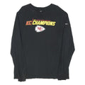 NIKE Mens Black KC Champions Graphic T-Shirt L Long Sleeve Crew Neck