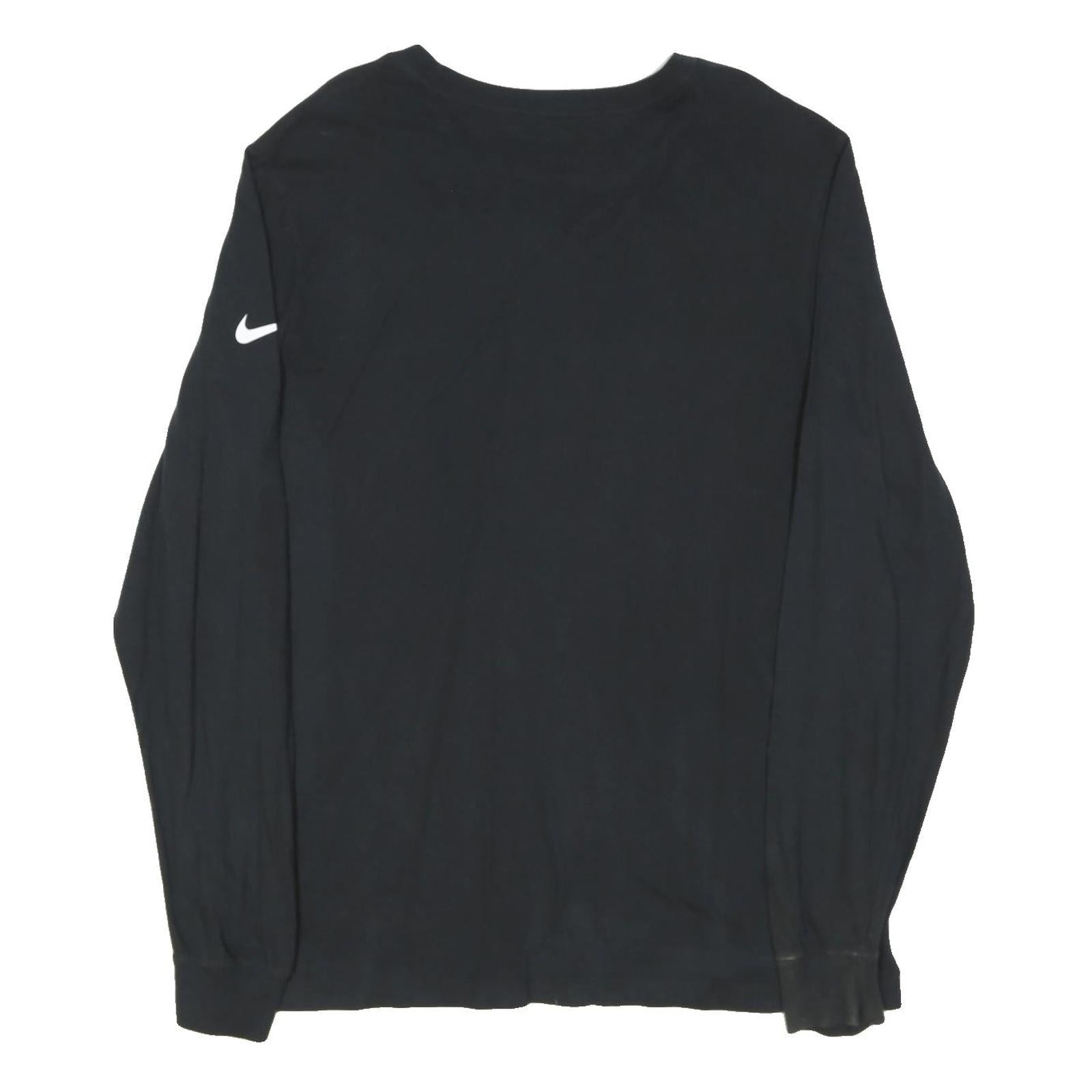 NIKE Mens Black KC Champions Graphic T-Shirt L Long Sleeve Crew Neck