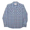 WRANGLER Mens Blue & Orange Checked Cotton Blend Shirt L Casual Classic Fit