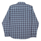 WRANGLER Mens Blue & Orange Checked Cotton Blend Shirt L Casual Classic Fit