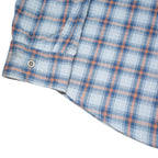 WRANGLER Mens Blue & Orange Checked Cotton Blend Shirt L Casual Classic Fit