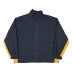 ALASKA Mens Navy Blue & Yellow Jacket XL Polyester Blend Plain Zip Casual