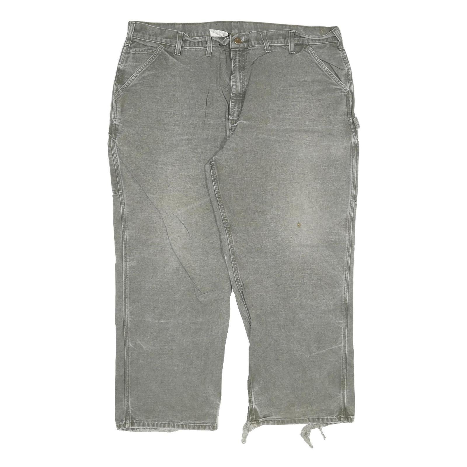 CARHARTT Mens Relaxed Work Jeans Grey Denim W44 L27 Durable Heavy Cotton