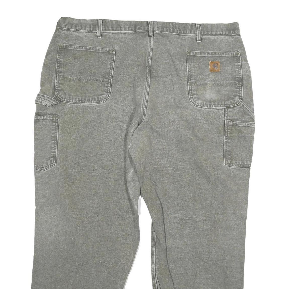 CARHARTT Mens Relaxed Work Jeans Grey Denim W44 L27 Durable Heavy Cotton