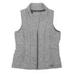 THE NORTH FACE Womens Grey Zip Jacket L Polyester Plain Sleeveless Lightweight