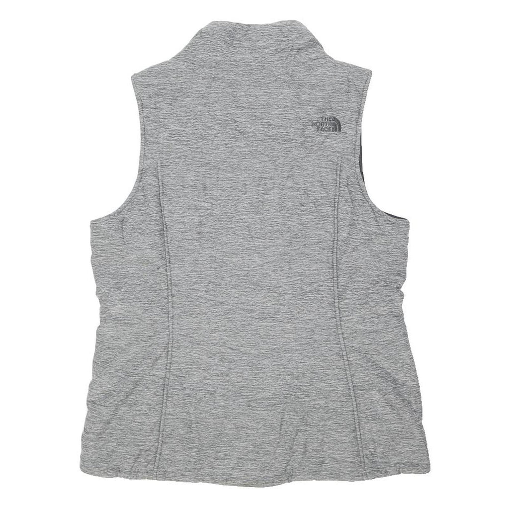 THE NORTH FACE Womens Grey Zip Jacket L Polyester Plain Sleeveless Lightweight