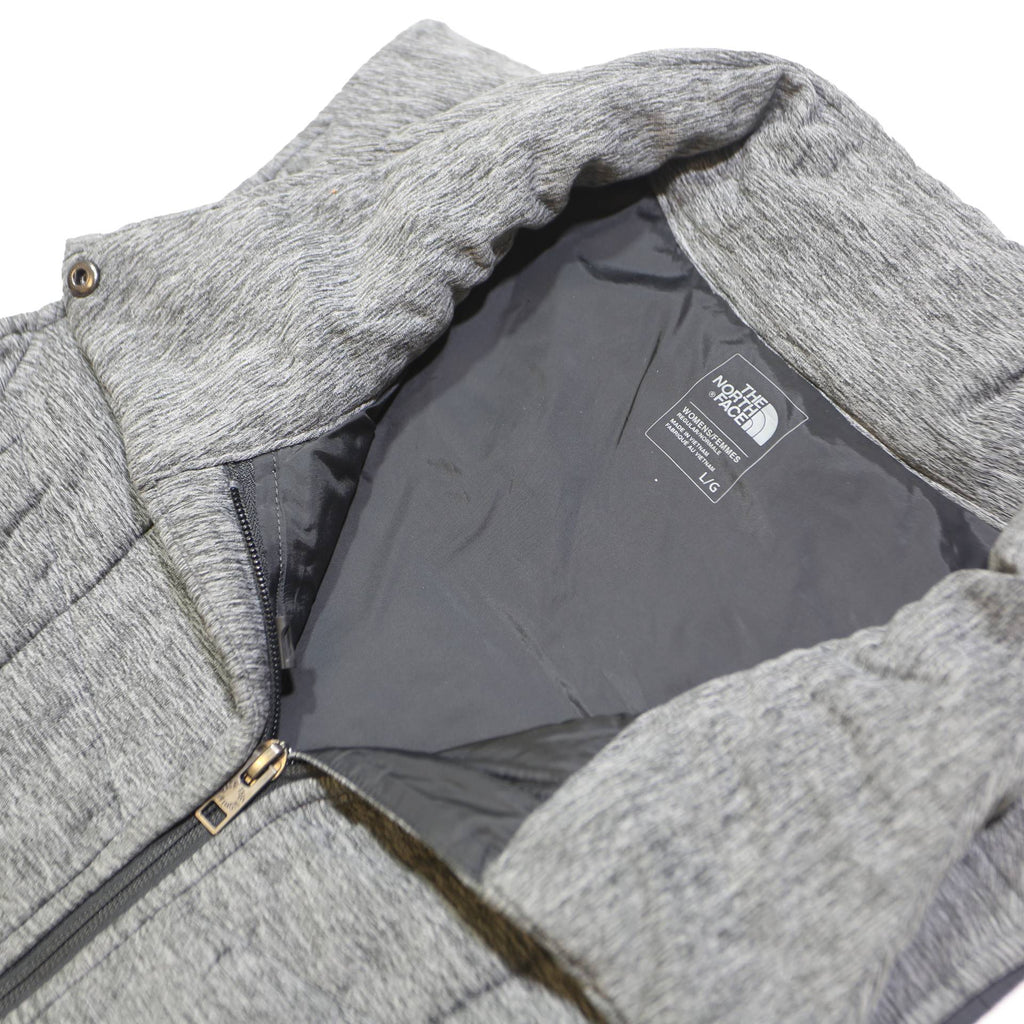 THE NORTH FACE Womens Grey Zip Jacket L Polyester Plain Sleeveless Lightweight