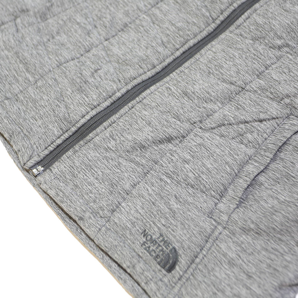 THE NORTH FACE Womens Grey Zip Jacket L Polyester Plain Sleeveless Lightweight