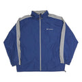 REEBOK Mens Blue & Grey Casual Jacket L Polyester Blend Plain Zip Sporty