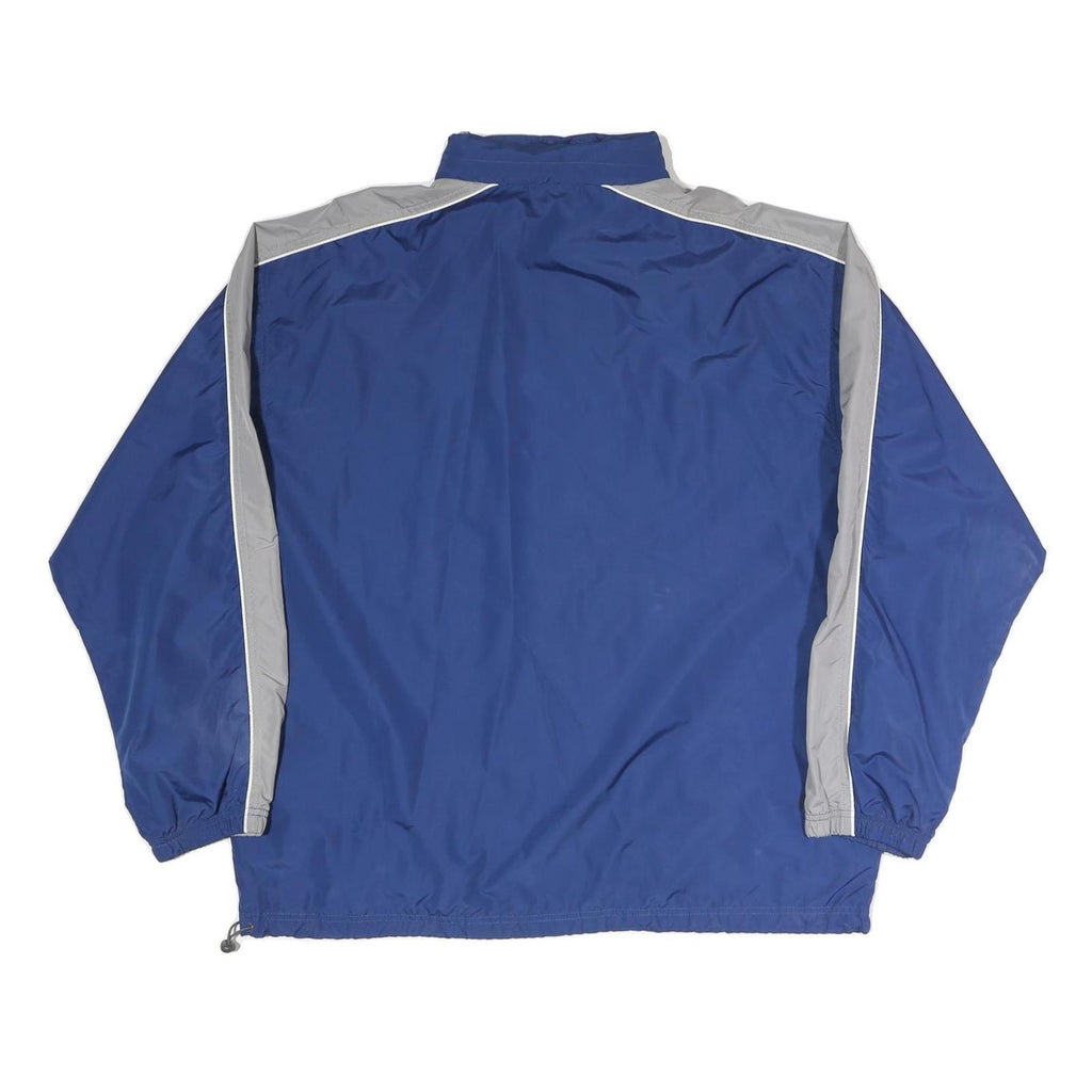 REEBOK Mens Blue & Grey Casual Jacket L Polyester Blend Plain Zip Sporty