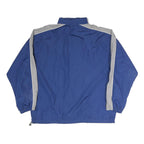 REEBOK Mens Blue & Grey Casual Jacket L Polyester Blend Plain Zip Sporty