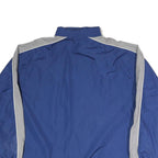 REEBOK Mens Blue & Grey Casual Jacket L Polyester Blend Plain Zip Sporty