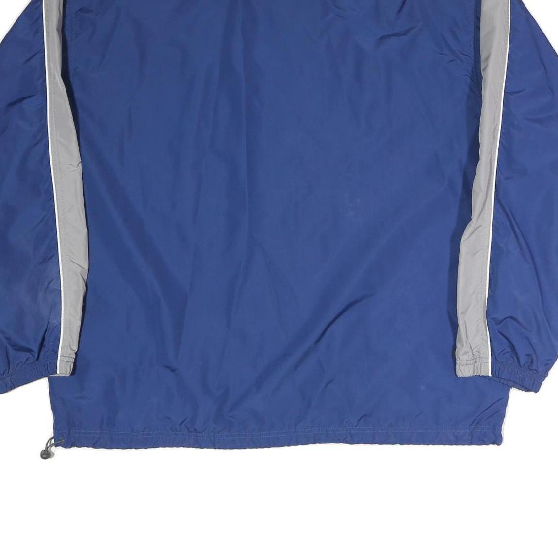 REEBOK Mens Blue & Grey Casual Jacket L Polyester Blend Plain Zip Sporty