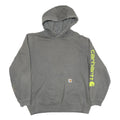 CARHARTT Mens Grey Hoodie XL Cotton Blend Pullover Logo Print Workwear