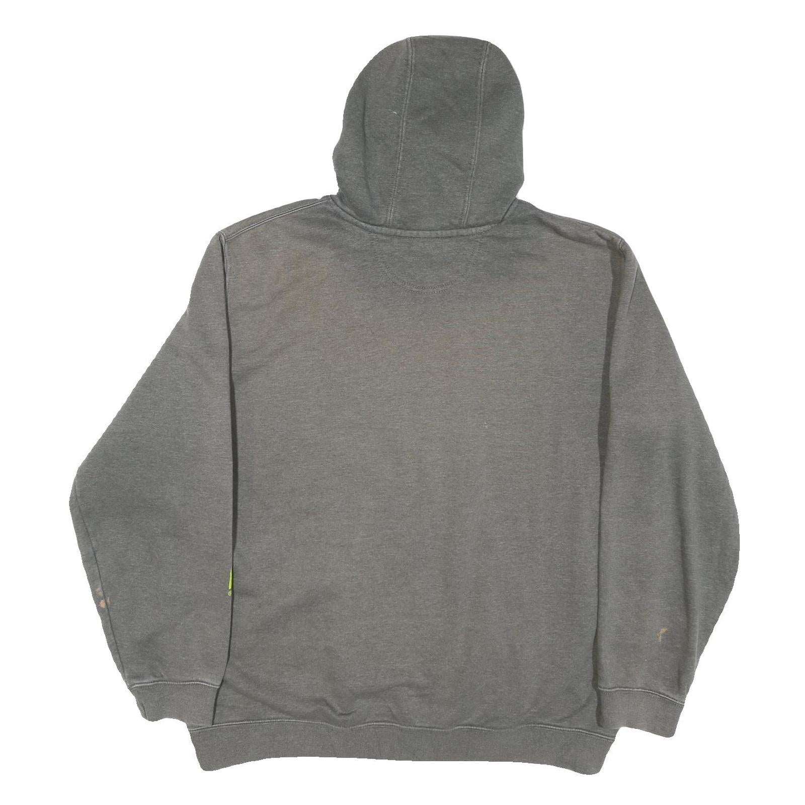 CARHARTT Mens Grey Hoodie XL Cotton Blend Pullover Logo Print Workwear