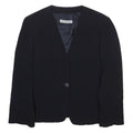 EMPORIO ARMANI Womens Black Jacket S Wool Blend Plain Button Closure Tailored