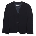 EMPORIO ARMANI Womens Black Jacket S Wool Blend Plain Button Closure Tailored